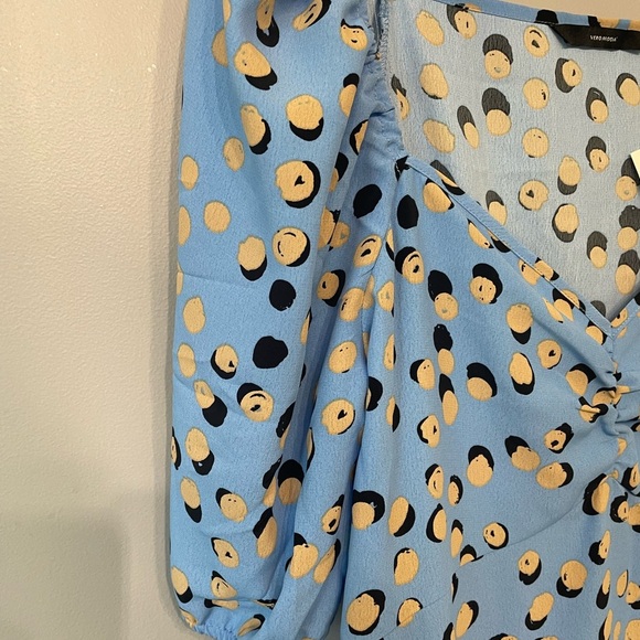 NWT Vero Moda summer mini T-shirt dress in blue/yellow size M - Picture 7 of 8